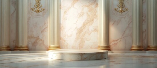 Aufkleber - Elegant luxury pedestal background 3D rendering and illustration