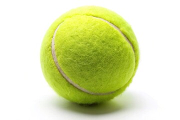 tennis ball isolated on white background with shallow depth of field
