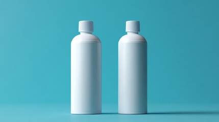 Two gleaming white spray cans, digitally recreated with meticulous detail, mimicking the realistic textures of paint in a three-dimensional environment.