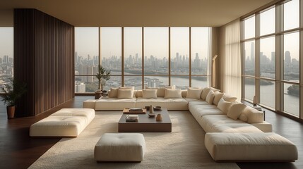 Wall Mural - Luxury home decor with a modern elegant living room