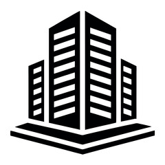 Sticker - Office Block icon vector art illustration