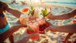 © Paulius - Sandy Cheers: Beach Party Toasting Fun with Friends