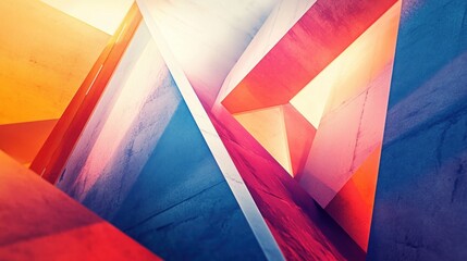 Wall Mural - Abstract Geometric Shapes with Vibrant Color Gradient