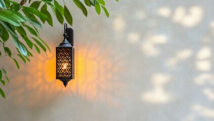 Wall Sconce Casting Shadows On Stucco Walls