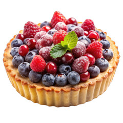 Tart with berries isolated on transparent background