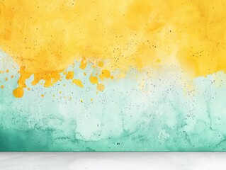 Wall Mural - Abstract Watercolor Background With Yellow And Green Colors.