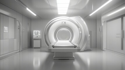 Sticker - MRI Scanner Room in a Modern Hospital