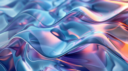 Wall Mural - Wavy Glass Shapes Background.