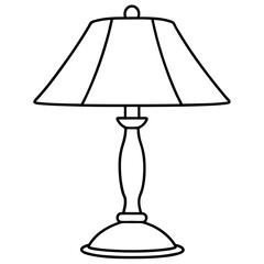 lamp outline coloring book page line art illustration digital drawing