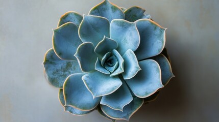 Canvas Print - Close-up of a Succulent Plant with Blue-Green Leaves