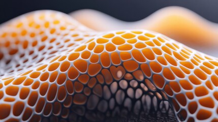 Sticker - Abstract Orange and White Honeycomb Pattern Texture