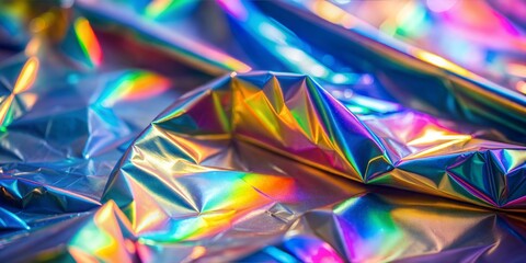 Sticker - holographic foil background. rainbow colors.