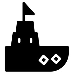 Sticker - Ship Sea Boat Glyph Icon