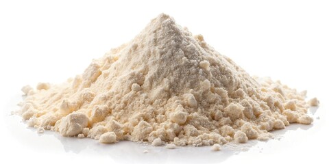 Wall Mural - Wide-Angle Collagen Powder Heap on White Background