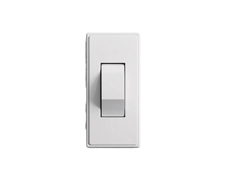 a white light switch on a white surface