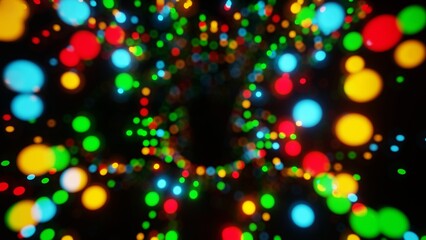 Poster - Colorful Abstract Light Bokeh on Dark Background
