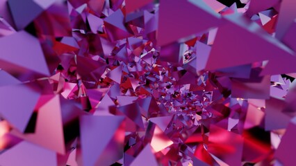 Poster - Abstract Tunnel of Vibrant Purple and Pink Geometric Shapes