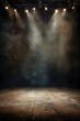 © Stefan - Grunge studio background with spotlights shining down and dust in the air