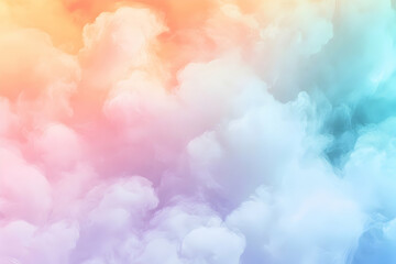 Poster - Abstract background with pastel colors and fluffy clouds.