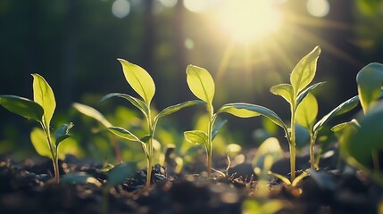 Wall Mural - New Life and Growth Emerging in Sunlight