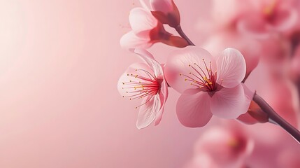 Canvas Print - Pink Blossom on Black Background