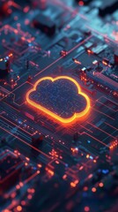 Aufkleber - Futuristic cloud computing concept on circuit board