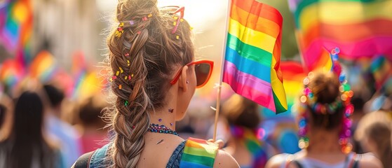 People participate in the pride parade 