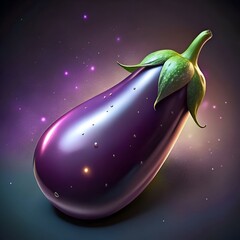 Poster - A vibrant 3D eggplant icon. rendered with realistic detail. making it perfect for culinary branding. healthy food apps. or veggie themed designs.