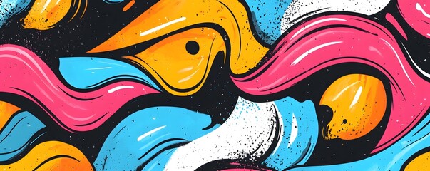 Wall Mural - abstract colorful swirls graffiti urban art background