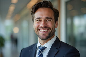 Wall Mural - young smiling businessman