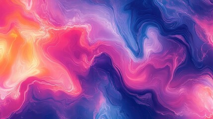 Wall Mural - A vibrant abstract artwork featuring swirling colors of pink, purple, and blue, creating dynamic and fluid shapes.