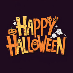 Wall Mural - Happy Halloween lettering design