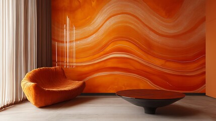 Wall Mural - Abstract Painting with Warm Colors