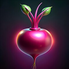 Poster - A vibrant 3D model of a beetroot. perfect for adding a touch of healthy flair to your designs.