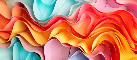 Aufkleber - A top down view of colorful paper abstractions in a mockup with copy space image