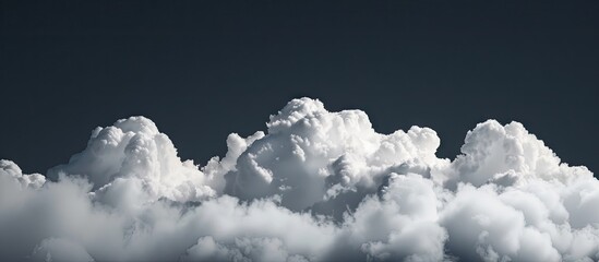 Poster - Clean and minimalistic design with a white cloud set against a black backdrop creates a professional look enhancing contrast and visibility perfect for showcasing art in a copy space image
