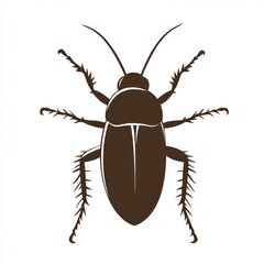 Sticker - A simple silhouette of a cockroach, a common household pest.