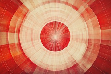 This radiant abstract artwork features a vibrant central red pattern and an intricate radial design, creating a captivating and visually intense experience.