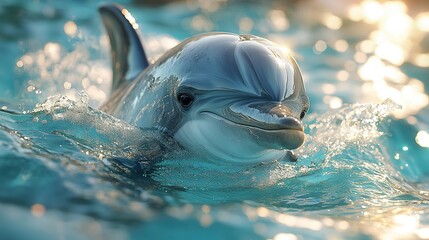 Dolphin Swimming in the Ocean