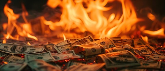 Pile of burning money