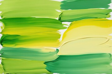 Wall Mural - Soft Green and Yellow Acrylic Oil Paint Brush Stroke Blending Techniques