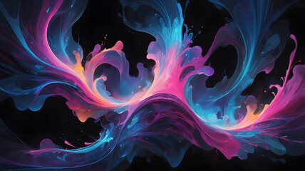 Wall Mural - abstract fractal background, ai generated