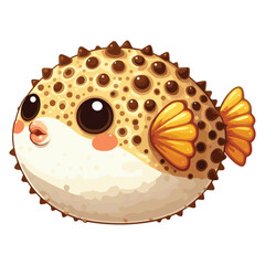 Cute Puffer Fish Vector Cartoon illustration