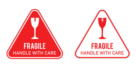 Poster - Fragile glass icon representing products that require careful handling due to delicate materials. Isolated on white background in eps 10.