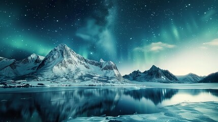 Aurora_borealis_over_the_snowy_mountains