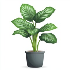 Sticker - vector graphic of a potted calathea plant