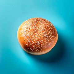 shot of a hamburger bread bun isolated