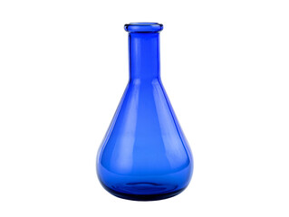 a blue glass vase on a white background