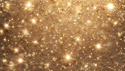 Luxurious golden glitter texture with sparkling stars for elegant and festive design backgrounds