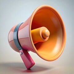 Poster - A playful and colorful 3D megaphone icon perfect for adding a fun touch to your marketing. social media. or announcement designs.